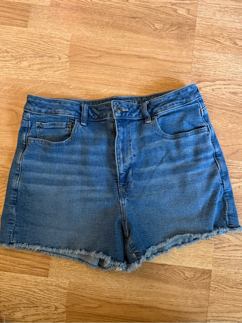 American Eagle Outfitters Blue Denim Frayed Hem Shorts